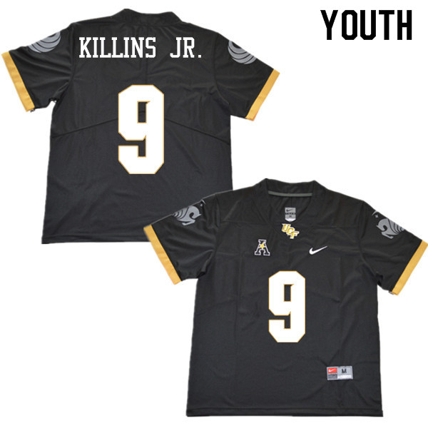 Youth #9 Adrian Killins Jr. UCF Knights College Football Jerseys Sale-Black - Click Image to Close